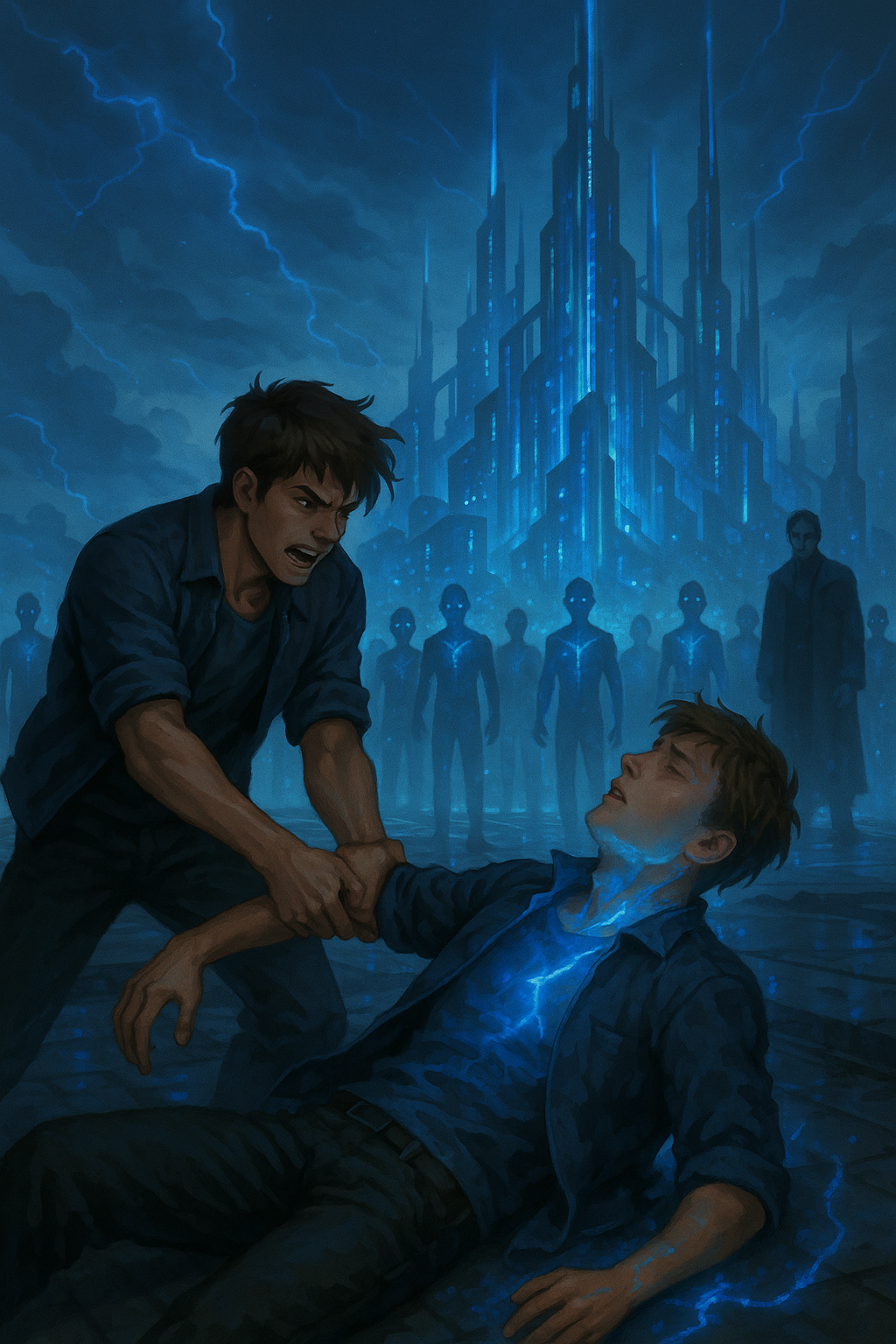 Noah cruzando el portal hacia Aqualis - Aqualis y los Ascendentes